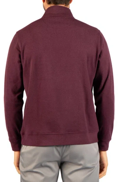 Tailorbyrd Brushed Quarter Zip Pullover In Wine