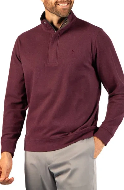 Tailorbyrd Brushed Quarter Zip Pullover In Wine