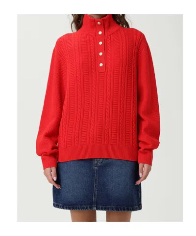 A.p.c. Thea Red Pullover Sweater In Red