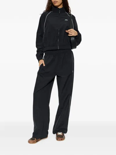 Lacoste Piped Performance Track Jacket In Black