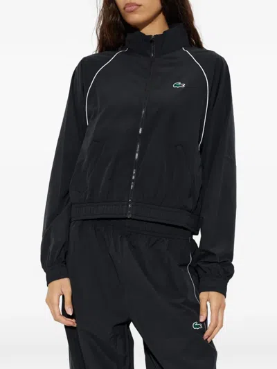 Lacoste Piped Performance Track Jacket In Black