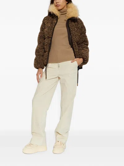 Moncler Dynamique Down Jacket In Brown