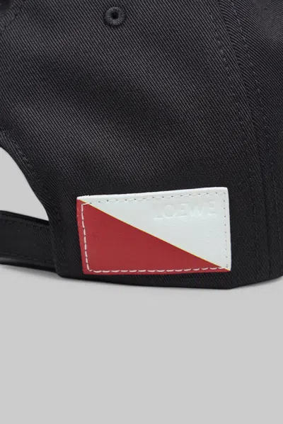 Loewe Slant Patch Cap In Black