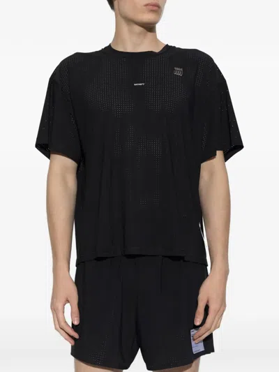Satisfy Space O Perforated Running T-shirt In Black
