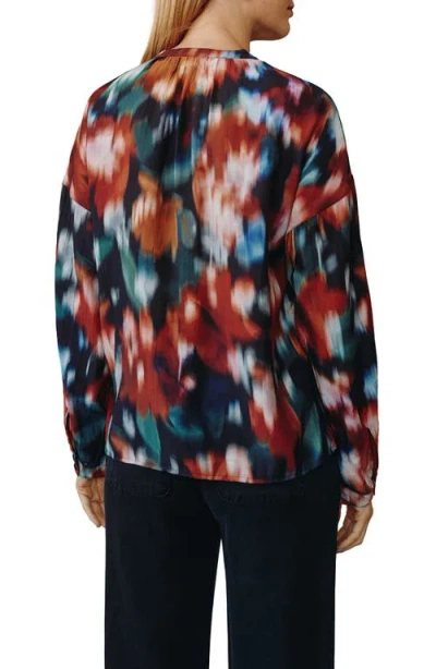 Bella Dahl Split Neck Button Down Shirt In Multi