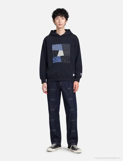 Fdmtl Patchwork Sweat Parka In Blue