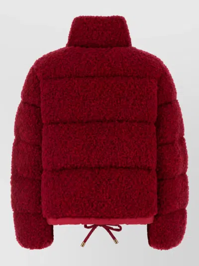 Moncler Bouclé Down Jacket In Red