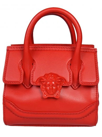 Versace Mini Palazzo Empire Shoulder Bag In Rosso