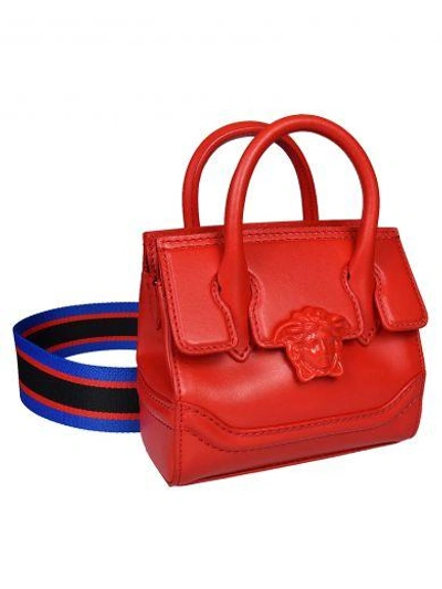 Shop Versace Mini Palazzo Empire Shoulder Bag In Rosso