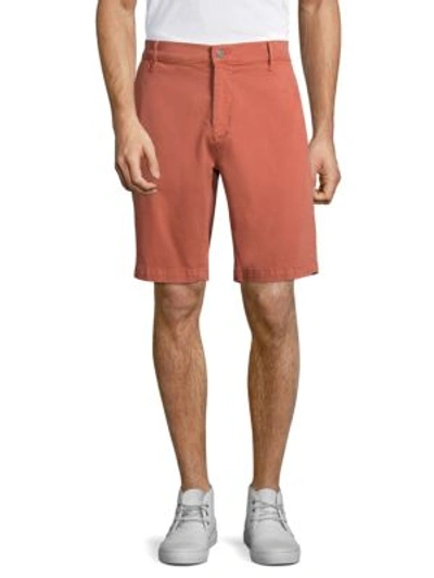 7 For All Mankind Cotton Blend Chino Shorts In Red Earth