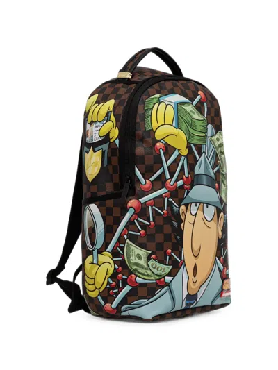 Sprayground Inspector Gadget Check-pattern Backpack In Brown