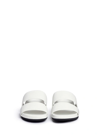 Shop Vince 'georgie' Leather Slide Sandals In White