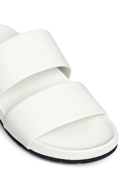 Shop Vince 'georgie' Leather Slide Sandals In White