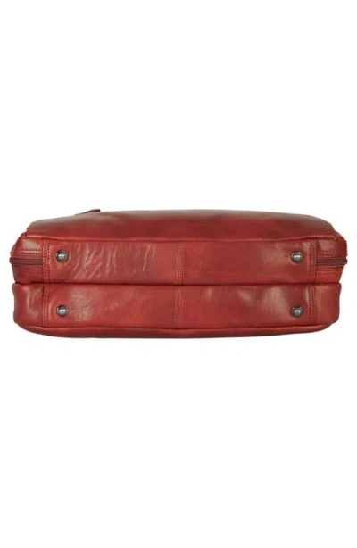Mancini Double Compartment Briefcase In Cognac