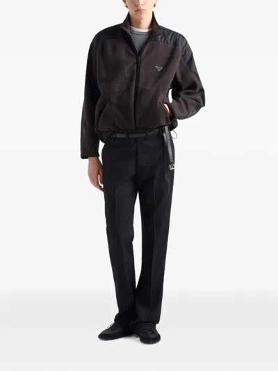 Prada Triangle-logo Jacket In Black