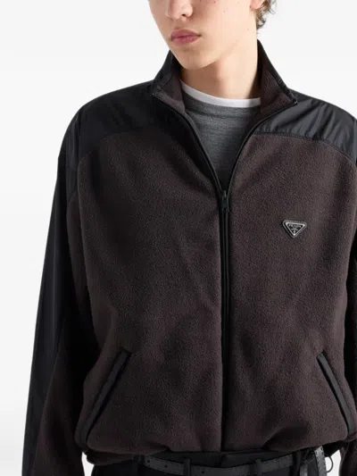 Prada Triangle-logo Jacket In Black