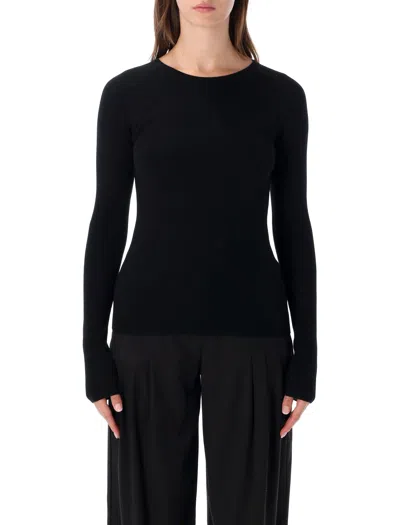 Rhea Cashmere Wool Crewneck Sweater In Nero