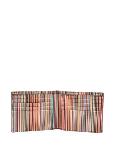 Paul Smith Leather Bifold Wallet Horizontal Folding Design In Brown