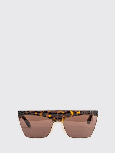 Alaïa Rectangular Acetate Sunglasses With Croc-effect Pattern In Brown