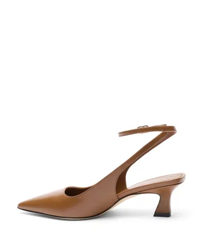 Stuart Weitzman Vinnie 50 Squared Strap Pump In Brown