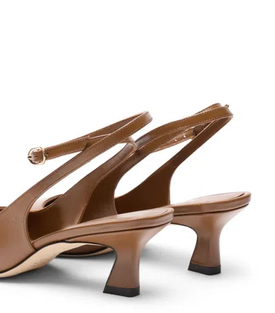 Stuart Weitzman Vinnie 50 Squared Strap Pump In Brown