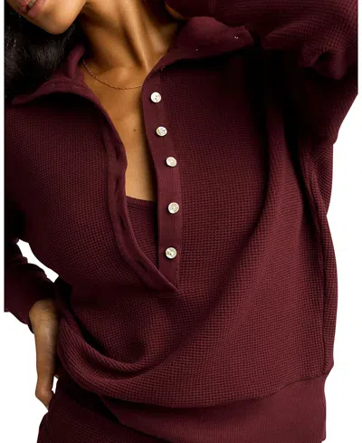 Negative Waffle Knit Pullover In Garnet In Multi