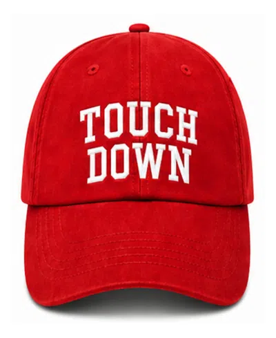 Bits & Bows Touch Down Bow Baseball Hat In Red