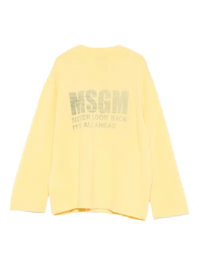 Msgm Wool-blend Jumper In Yellow