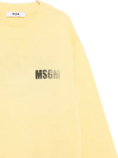 Msgm Wool-blend Jumper In Yellow