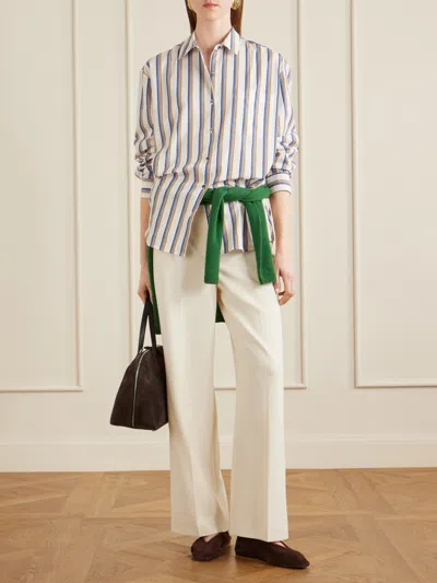 Leset Yoshi Stripe Classic Oversized Button Down In White