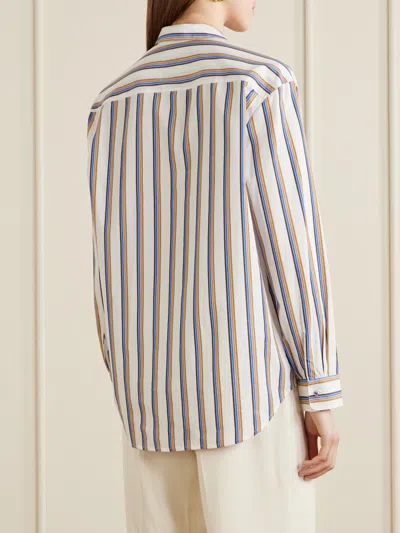 Leset Yoshi Stripe Classic Oversized Button Down In White