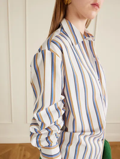 Leset Yoshi Stripe Classic Oversized Button Down In White