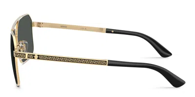 Versace Rectangular Frame Sunglasses In Green
