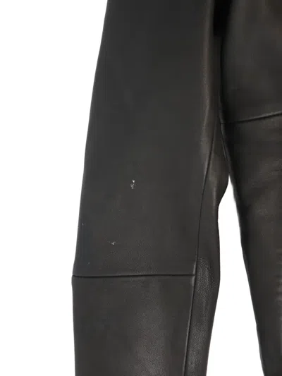 Pre-owned Samsoe & Samsoe Biker Leather Jacket In Black