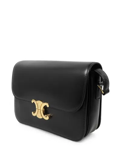 Celine Medium Triomphe Shoulder Bag In Black