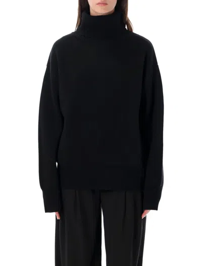 Rhea Cashmere Wool Crewneck Sweater In Black