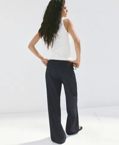 Mango Women's Bow Low-rise Jeans In Blue