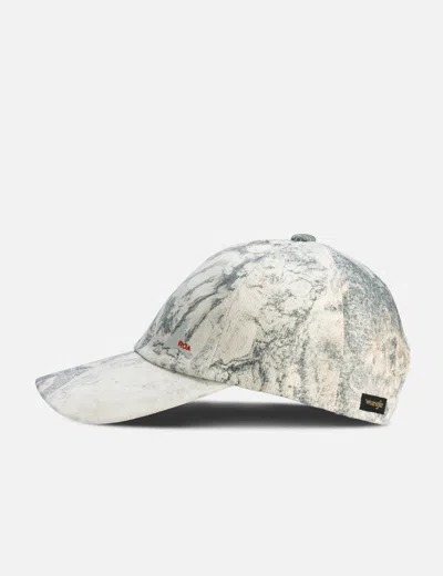 Roa X Wrangler Denim 6 Panel Cap Washed Pattern In Neutral