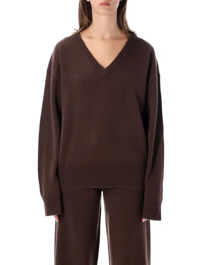 Rhea Oversized Turtleneck Sweater In Brown