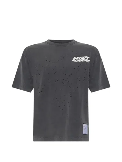 Satisfy Mothtech Logo-print T-shirt In Gray