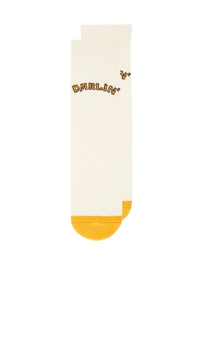 Darlin Varsity 양말 In Ivory