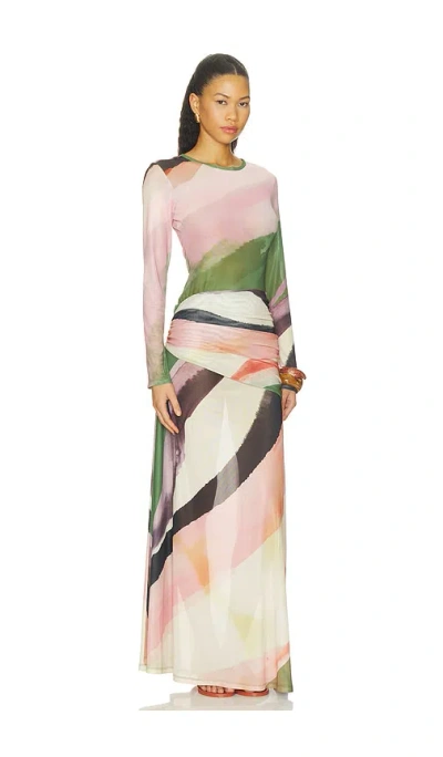 With Harper Lu Wrap Mesh Maxi  원피스 In Multi