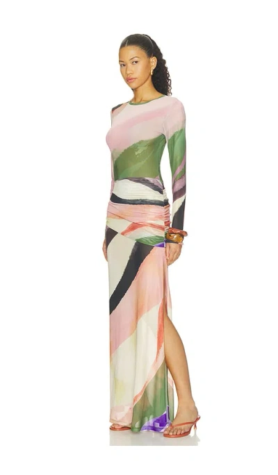 With Harper Lu Wrap Mesh Maxi  원피스 In Multi