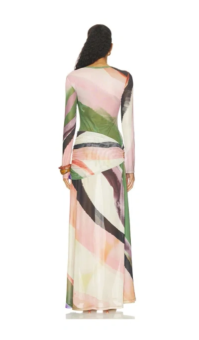 With Harper Lu Wrap Mesh Maxi  원피스 In Multi