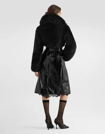Dolce & Gabbana Eel Coat In Black