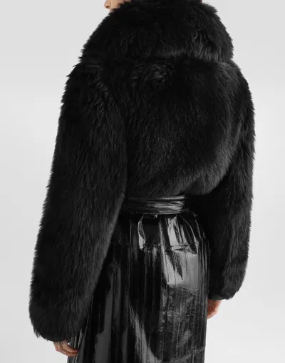 Dolce & Gabbana Eel Coat In Black
