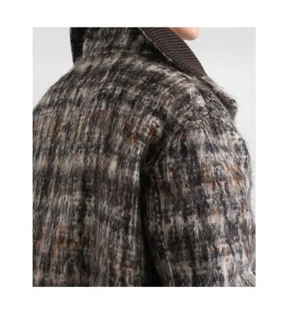 Dolce & Gabbana Check-pattern Bomber Jacket In Black
