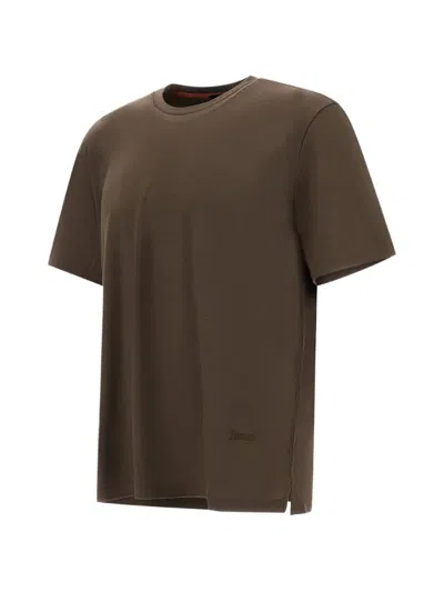 Herno Wool T-shirt In Brown