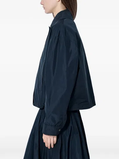 Max Mara Button-up Point-collar Jacket In Blue