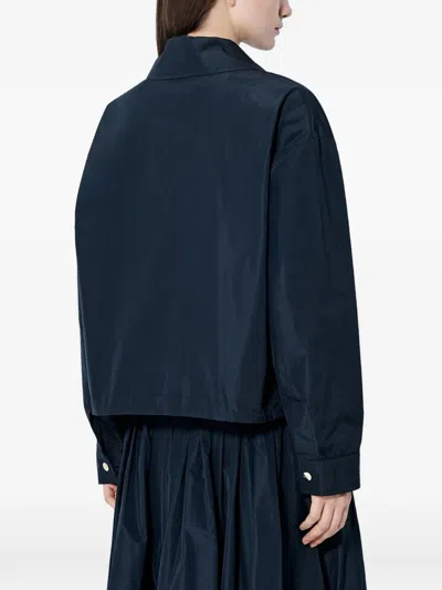 Max Mara Button-up Point-collar Jacket In Blue